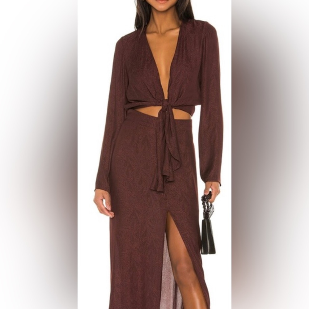 L’académie The Francoise Maxi Dress in Burgundy